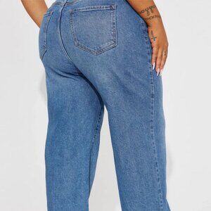 Fashion Nova | Long Lost 90's High Rise Straight Medium Wash Size 22 NWT